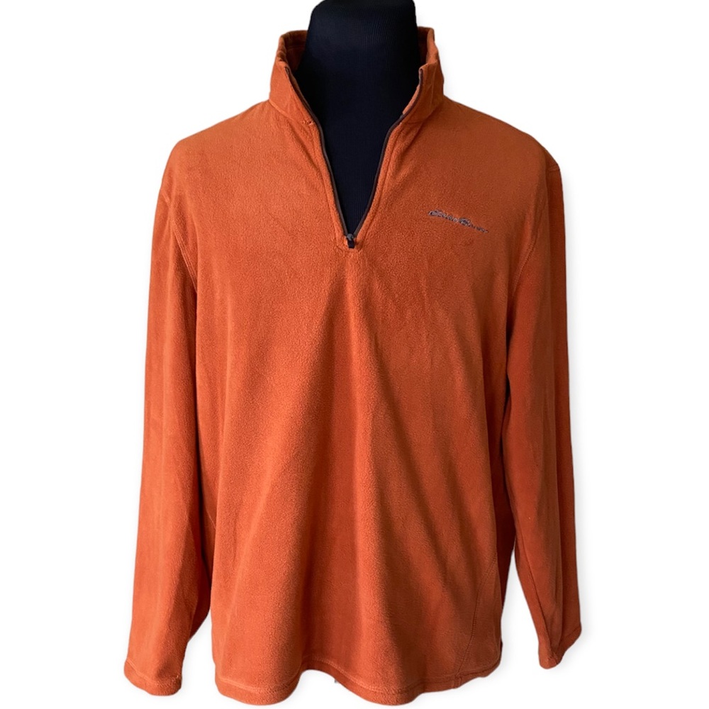 EDDIE BAUER  LIKE NEW Orange Fleece Pull Over